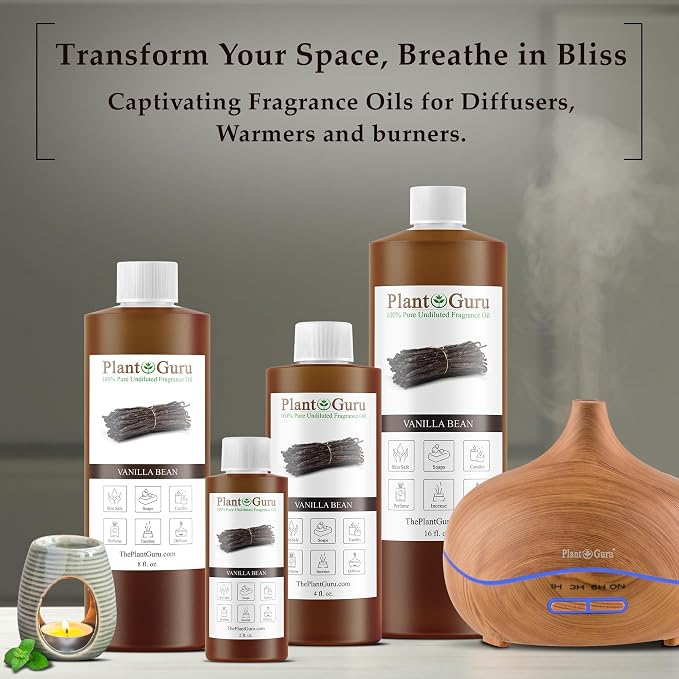 Vanilla Bean Fragrance Oil 4 fl. oz. Scented Oil for DIY Soap Making, Candles, Bath Bombs, Body Butters. Used in Aromatherapy Diffusers, Burners and Warmers. Great Addition to Lotions and Creams.