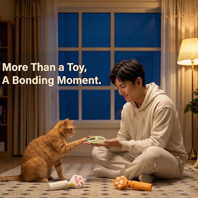 10Pcs Cat Toy Flying Discs, Interactive Cat Fetch Toy for Indoor Cats, Chasing Hunting Training Toys for Kittens & Adult Cats（10Pcs）