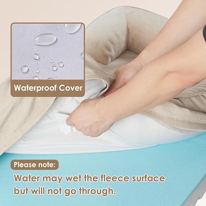 EHEYCIGA Orthopedic Dog Beds Large Sized Dog, Waterproof Washable Pet Bed | Non-Slip Bottom and Egg-Crate Memory Foam XL Dog Couch Bed with Washable Removable Cover, Beige