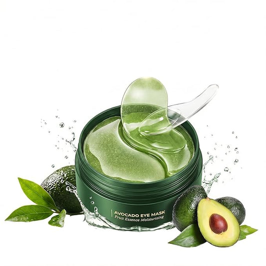 Avocado Eye Mask 60 PCS, Under Eye Patches for Dark Circles and Puffiness, Moisturizing Nourishing Eye Treatment Mask, Improving Eye Skin Dryness, Fine Lines and Wrinkles, Parches para Ojeras