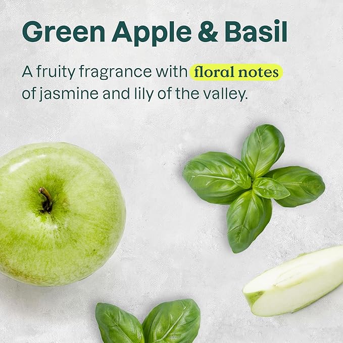 ATTITUDE Foaming Hand Soap, EWG Verified, Plant and Mineral-Based Ingredients, Vegan and Cruelty-free Personal Care Products, Green Apple & Basil, 10 Fl Oz (Pack of 3)