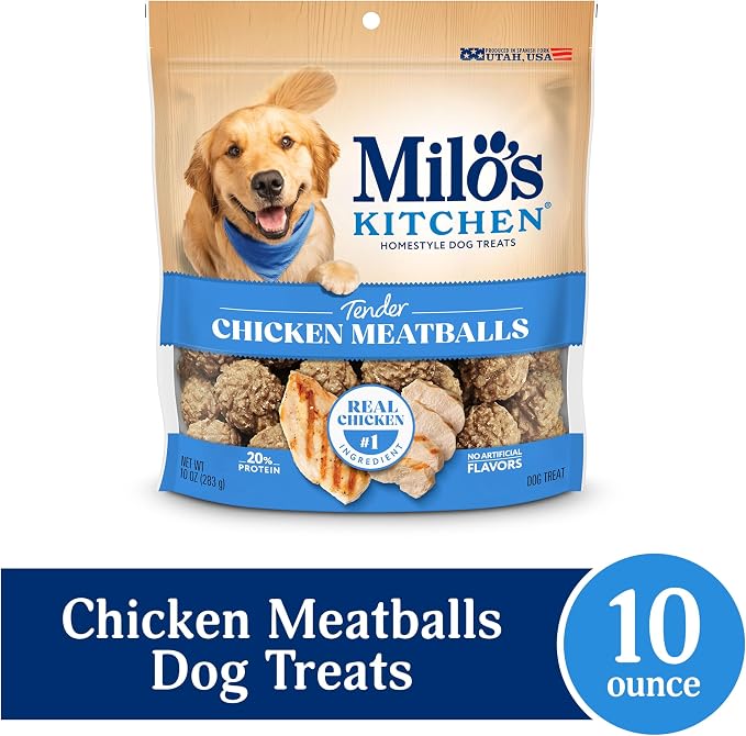 Milo’s Kitchen Chicken Meatballs Dog Treats, 10 Oz. Bag