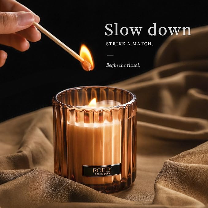 Salted Caramel Scented Candle with Crackling Wood Wick, Hand Poured Soy Wax Candle, Long Lasting Aromatherapy Candle for Home, Housewarming Gifts New Home, 5.29 Oz