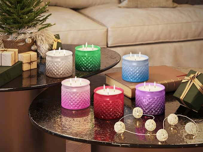 Candle-lite Holiday Scented Candles, Santa's Cookies Scent, 10 oz 3-Wick Jar Candle, Proudly Poured in The USA, Christmas Home Decor Candle, 40 Hours of Burn Time, Holiday Gift for Men and Women