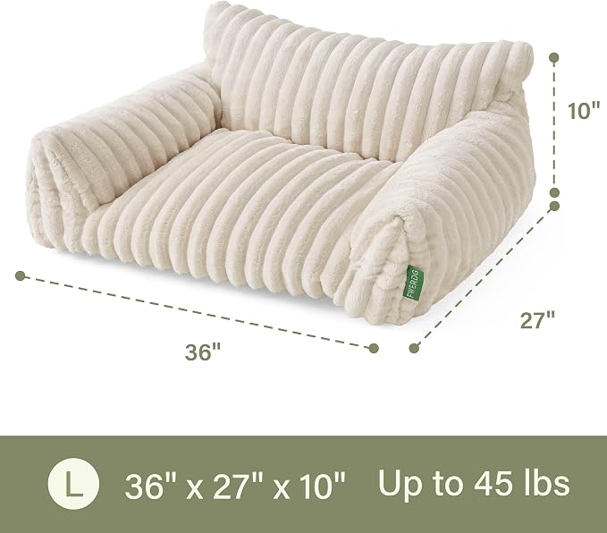 Cute Couch Bed for Pets, Supportive Cat Sofa for Indoor Cats, Large Dog Sofa Bed for Large Dogs, Cream, 36 inches