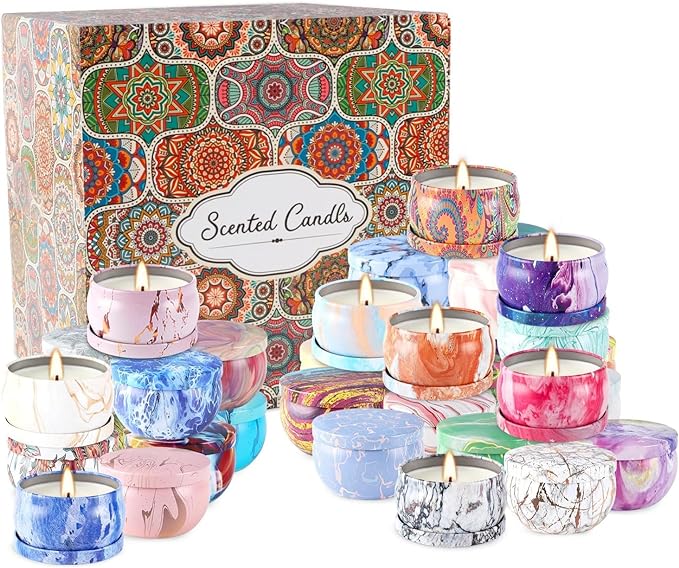 Howemon 36 Pack Scented Candles Set for Home, Relaxing Stress Relief, Aromatherapy - Natural Soy Wax and Fragrance - Gifts for Women, Mom, Best Friend, Wife, Birthday