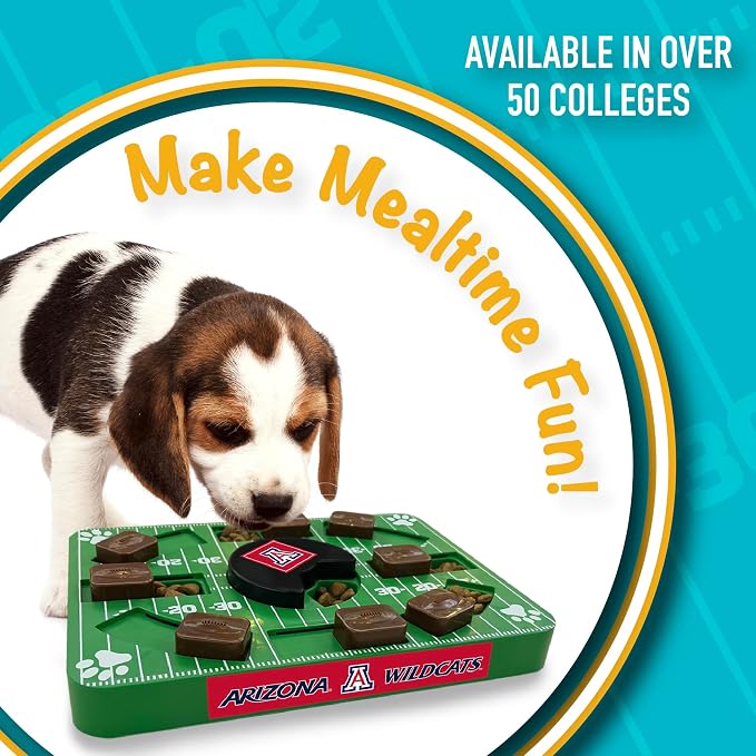 NCAA Puzzle Toy Slow Feeder, Puzzle Treat Dog Toy, Interactive Dog Treat Toy, Dog Puzzle Feeding Slow Toy (Arizona Wildcats)