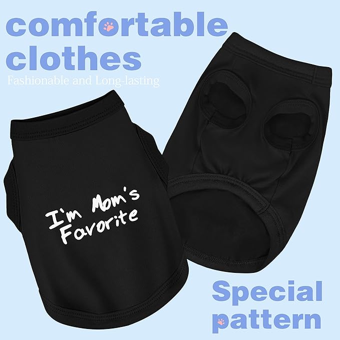 Cozy Sleeveless Canine Wear Dog Clothes, Soft, Lightweight, and Breathable Cotton Dog Shirt with I'm Mom's Favorite Print.Vest Tank Top Ideal for Small, Medium, and Large Breeds Light Purple 4XL
