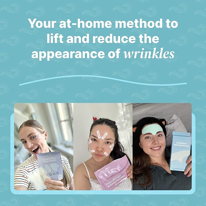 Forehead Wrinkle Patches, Crow’s Feet Patches & Face Lift Tape | Complete Wrinkle Patch Bundle | All-In-One Anti-Aging Smoothing System for Fine Lines, Firming, Lifting & Overnight Wrinkle Prevention