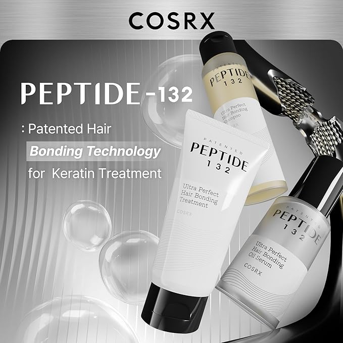 COSRX PEPTIDE 132 Hair Care Trio - Hair Bonding Shampoo, Treatment & Oil Serum, Bond Repair Treatment for Damaged, Dry Hair, Daily Scalp Treatment for Dandruff, Dry, Itchy or Flaky Scalp