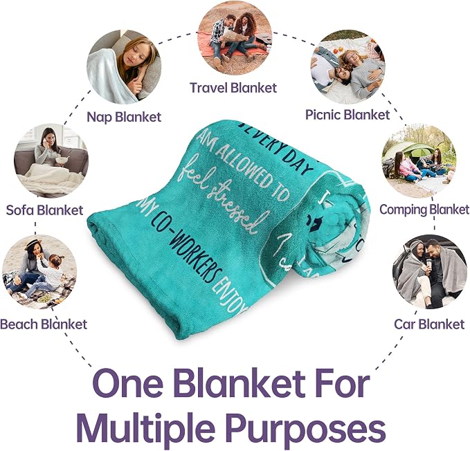 Craftique Nurse Gifts for Women Men- Nurse Blanket with Daily Affirmations | LPN RN Gifts for Nurses, Appreciation/Graduation/Christmas/Birthday Gifts for Nurse, Nursing School, Nurses Week/Day, Soft