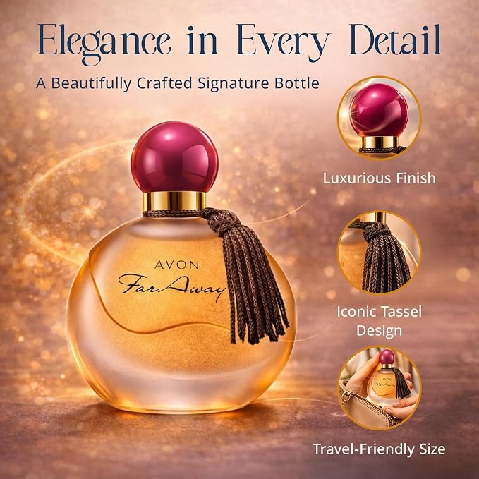 AVON Far Away Eau de Parfum for Women - Amber Floral Scent - Signature Fragrance for Special Occasions Long Lasting Perfume Spray - Elegant Parfum for Her 1.7 fl oz Travel Size Spray