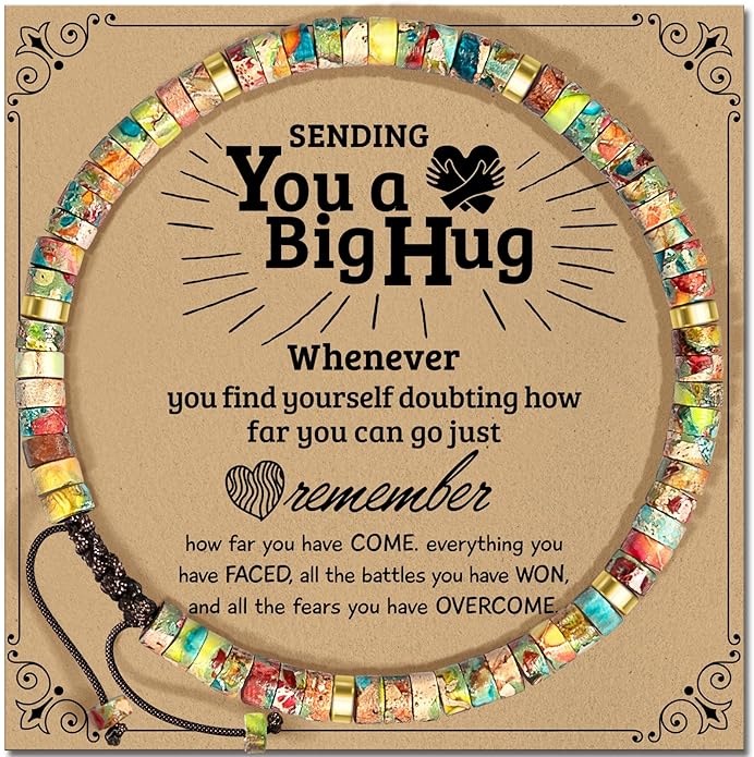 Inspirational Gifts Bracelets for Women: Valentines Mothers Day Birthday Gifts for Women Friends Sister Mom - Healing Natural Stone Beads Bracelets Thinking of you Get Well Soon Gift for Women