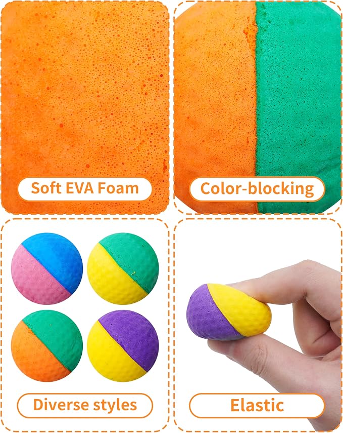 PET SHOW 20 Pack Cat Toys Sponge Balls 1.57inch for Indoor Cats Kitten