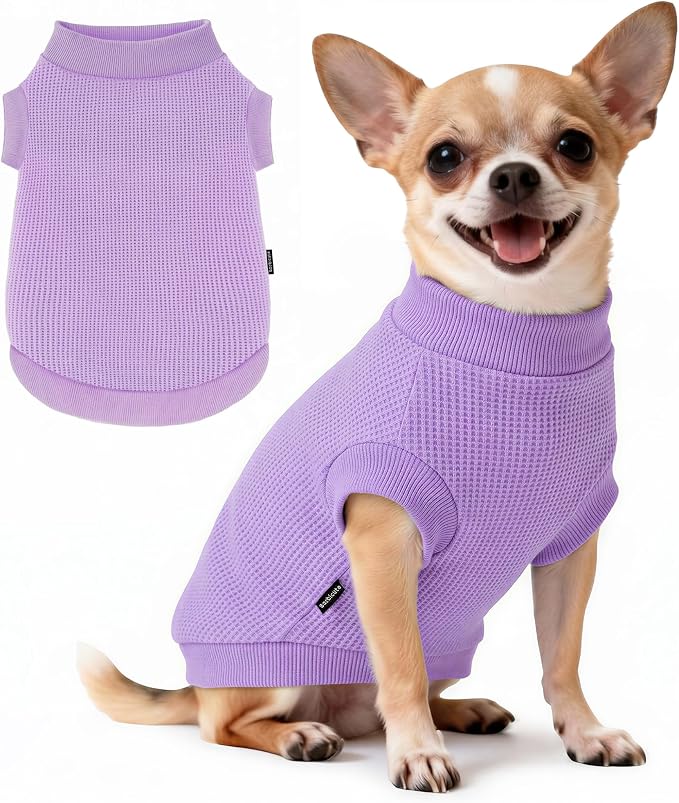 1 Pack Dog Shirt for Small Supplies Functional Waffle Dog Clothes Warm Soft Sweatshirt Outfit for Dogs Cats Pet Apparel