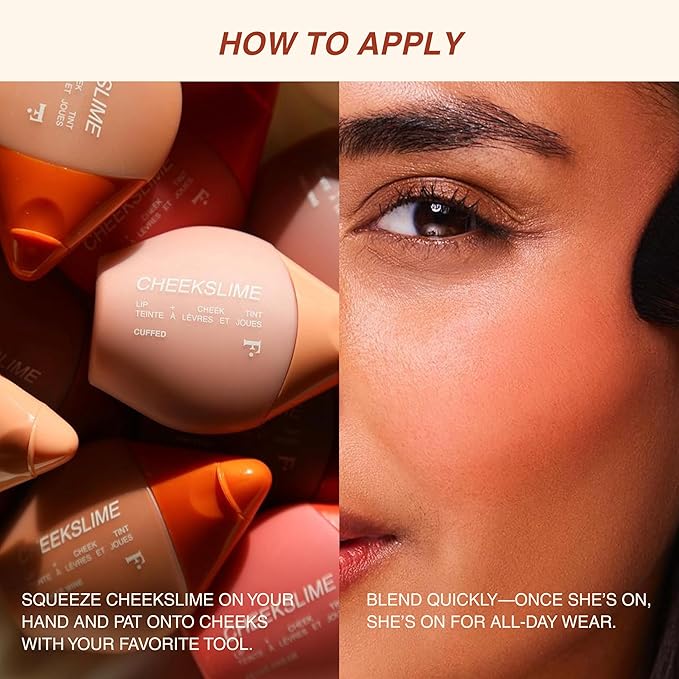 Freck Beauty CHEEKSLIME Lip & Cheek Tint - Liquid Cream Blush, High Impact Pigments, Blends Seamlessly, Dries Down to Natural Flush for All Skin Tones | BIG THRILLS (Warm Deep Rose)