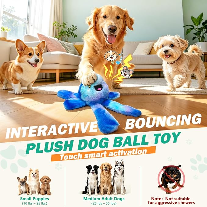 Fuufome Interactive Automatic Jumping Dog Toy for Small, Medium & Breeds to Keep Them Busy