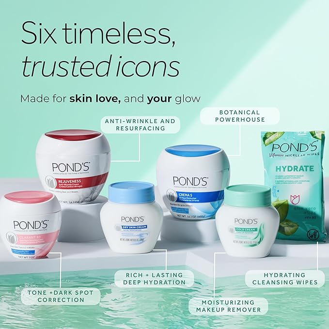 POND’S Micellar Makeup Remover Wipes, Removes Waterproof Mascara, with Aloe Vera & Vitamin B3, Alcohol-Free Facial Cleansing Wipes for Dry Skin, 25 Count