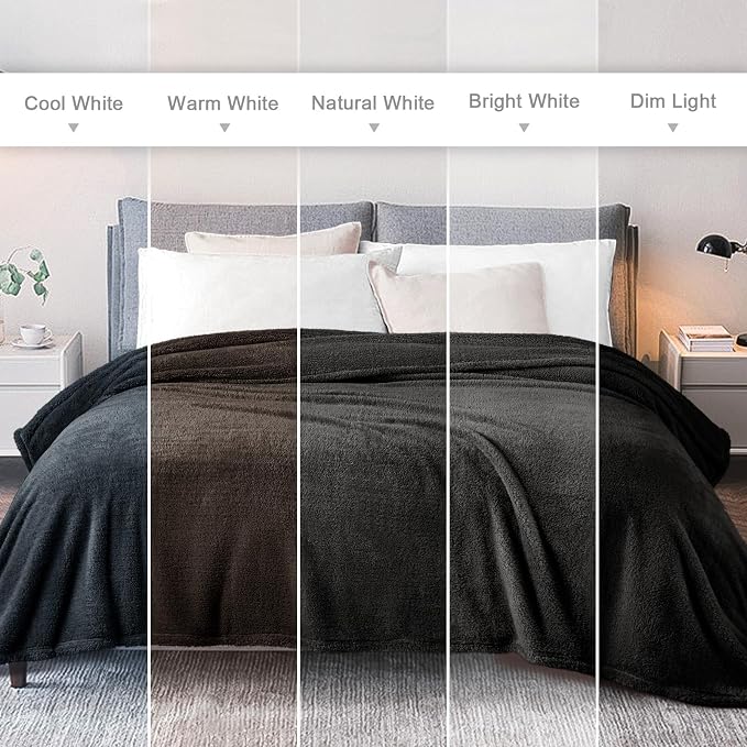 Exclusivo Mezcla Soft Plush Fleece King Size Blankets for Bed Living Room | Lightweight Fuzzy Fluffy Large Blanket for All Seasons, Cozy Velvet for Women Men, Machine Washable, 90"x104", Dark Grey
