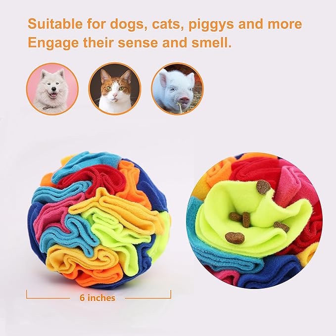 Ablechien Snuffle Ball - Snuffle Ball for Dogs, Interactive Dog Toys to Keep Them Busy, Puppy Dog Puzzle Toy with Storage Bag Machine Washable