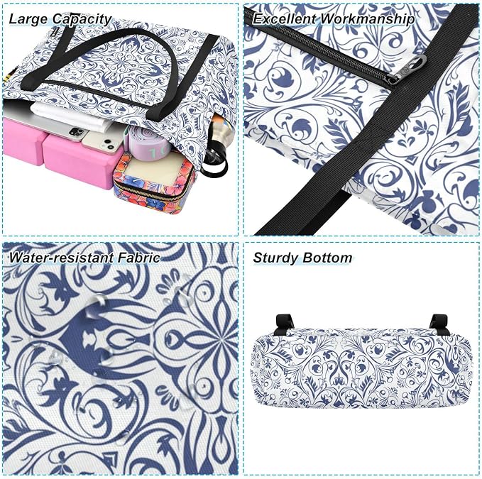 MCHIVER Yoga Bag for Women Men Large Yoga Mat Bag with Adjustable Strap Workout Bags Totes for Pilates Yoga Travel