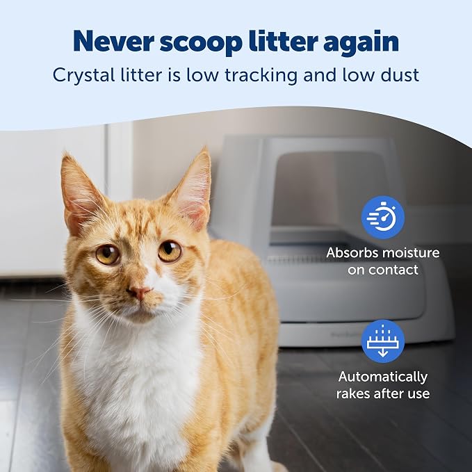 PetSafe ScoopFree Crystal Pro Legacy Self-Cleaning Litter Box, Front-Entry | Hands-Free Automatic Cleaning, Advanced Odor Control, Health Counter Display, Includes 1 Disposable Crystal Litter Tray