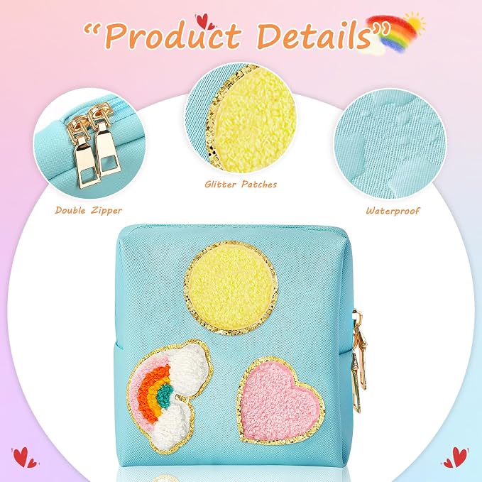 2-Pack Period Bag, PU Leather Sanitary Napkin Storage Bag for Feminine Liners, Tampons & Reusable Pads - Functional Sanitary Pads Pouches First Period Kit for Women - Ladies Gift
