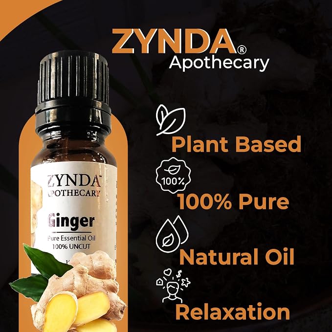 Ginger Essential Oil Pure and Natural, 100% Uncut Pure Essential Oil - 10ml