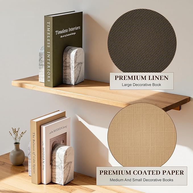 JARLINK Decorative Books, Set of 3 Fake Book Storage Boxes, Olive Green | Modern Home Decoration with Hidden Storage Room for Photos & Keepsakes, Styling Decor for Coffee Tables, Shelves, & Mantels.