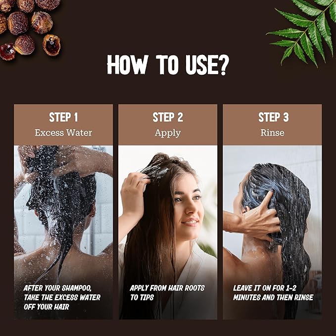 Nourishing Conditioner for Women & Men - Neem & Reetha Natural Ayurvedic Herbal Care - Repairs & Nourishes All Hair & Scalp Types - Daily Conditioning - Anti-Frizz - Adds Shine - 10 fl oz