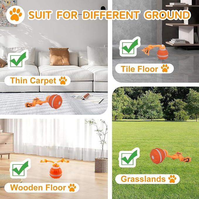 2Paks Interactive Dog Toys，Peppy Pet Ball for Dogs，Motion Activate Rolling Ball for Puppy/Medium Dogs，Active Rolling Dog Bal l Wicked Bal l for Daily Training, Dog Toys to Keep Them Busy(Blue&orange)