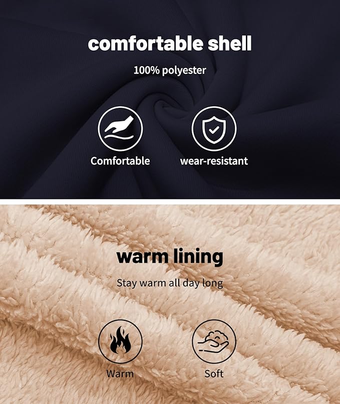Little Beauty Womens Zip Up Hoodies Winter Thick Fleece Lined Hooded Jacket Casual Cozy Warm Sweatshirt Coat