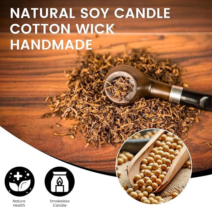 Luxury Smoke & Vanilla Scented Candles Gift Set-100% Natural Soy Wax, 50H Clean Burn, Hand-Poured, Relaxing Aromatherapy for Home, Bedroom, Yoga & Spa,9oz