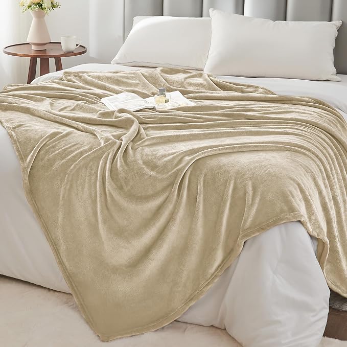 BEDELITE Fleece Blanket Soft Plush Queen Size Bed Blanket Linen 90"x90" | Ultra Soft Fleece, Plush Microfiber, Lightweight Warmth, All Season Comfort, Fade Resistant, Machine Washable,Perfect for Bed