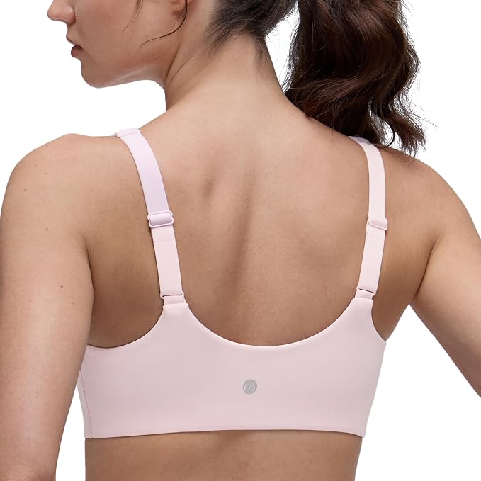 CRZ YOGA Butterluxe Soft Double Lined Scoop Neck Sports Bras for Women - Adjustable Straps Yoga Crop Top Non Padded