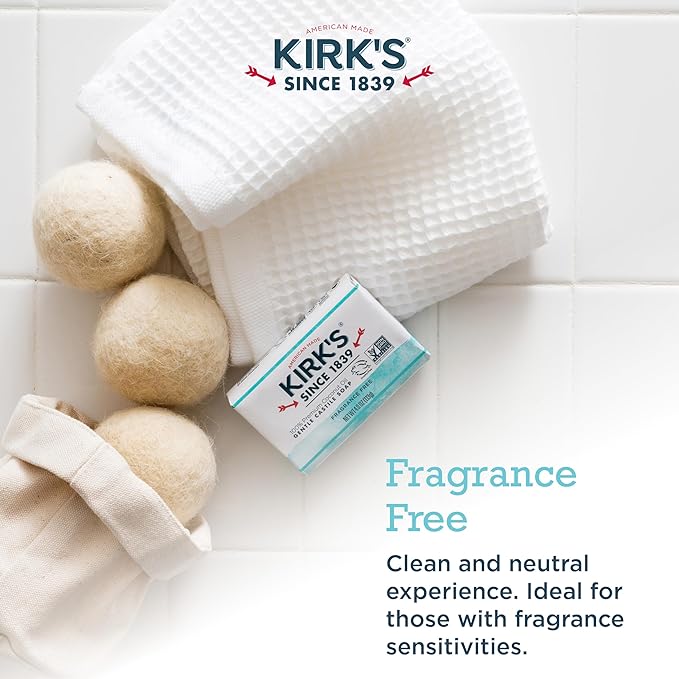 Kirk's Fragrance Free Castile Bar Soap (Pack of 3)