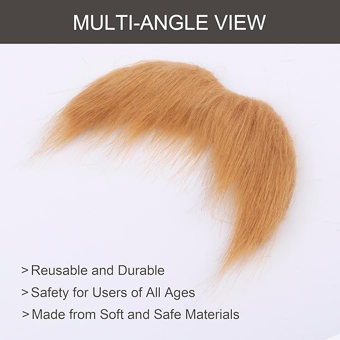 Fake Mustache for Men Classic Halloween Self Adhesive Fake Beard Novelty Stick On Fake Mustaches