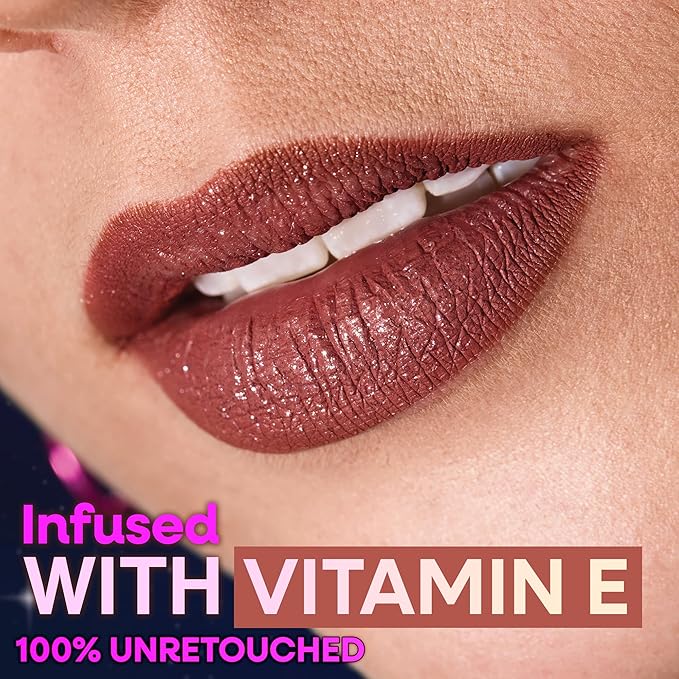 wet n wild Mega Glitter Shimmer Liquid Lipstick, Matte-to-Glitter Finish, Lightweight Formula, Comfortable Wear, Vitamin E-Infused for Nourished Lips, Vegan & Cruelty-Free - Hear Me Out