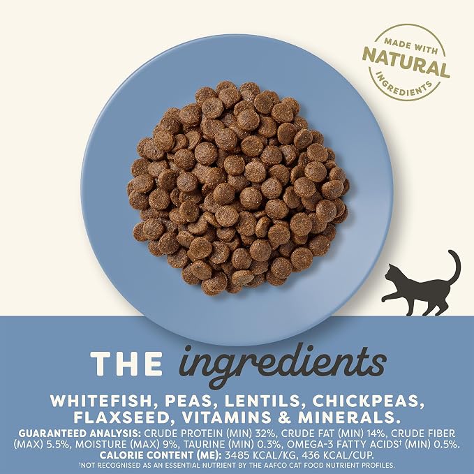Applaws Complete Whitefish Grain Free Dry Cat Food 4 lb Bag | High Quality Protein, Complete & Balanced, Omega-3 Fatty Acids for Healthy Skin & Coat, Added Vitamins & Minerals