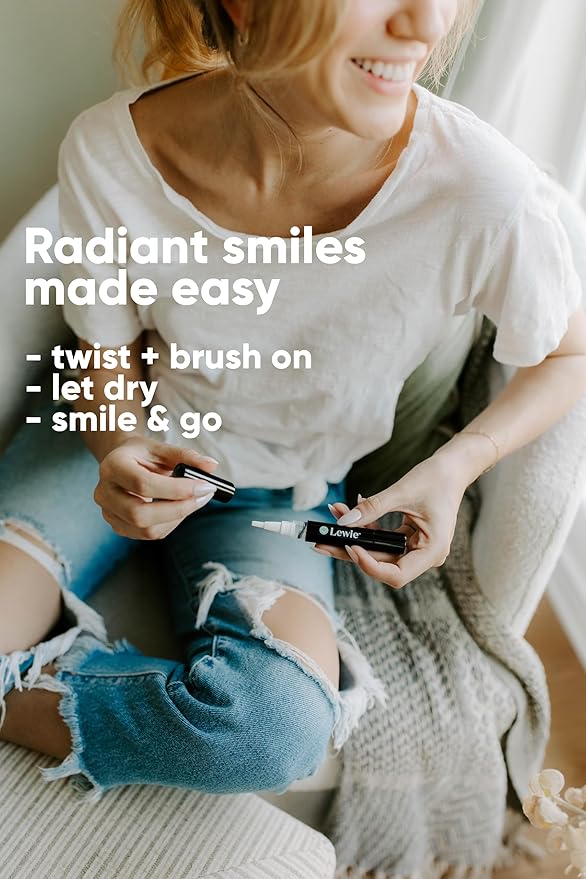 Lewie Teeth Whitening Wand - Dentist Developed Whitening Pen for a Bright Smile - Effective, Safe, with Natural Ingredients, Enamel Friendly Technology, No Harsh Chemicals or Abrasives 4 ml 1-Pack