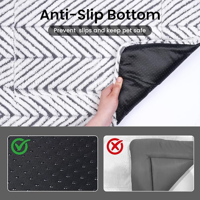 Mora Pets Dog Crate Pad Washable Puppy Dog Bed for Crate Flat Kennel Mat | Soft Dog Cat Bed Mat, Crate Pad for Dog Cages Cozy Sleeping Liner, Dog Pillow Cushion for Small Medium Pets Anti Slip 30 x 19