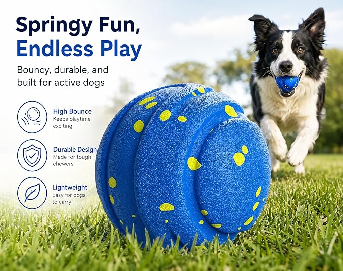 Interactive Dog Toys Dog Ball for Aggressive Chewers, Dog Chew Toys, Dog Enrichment Toys, Automatic Moving, Bouncing, Rotating, Type-C Rechargeable, Large, Medium, and Small Dogs