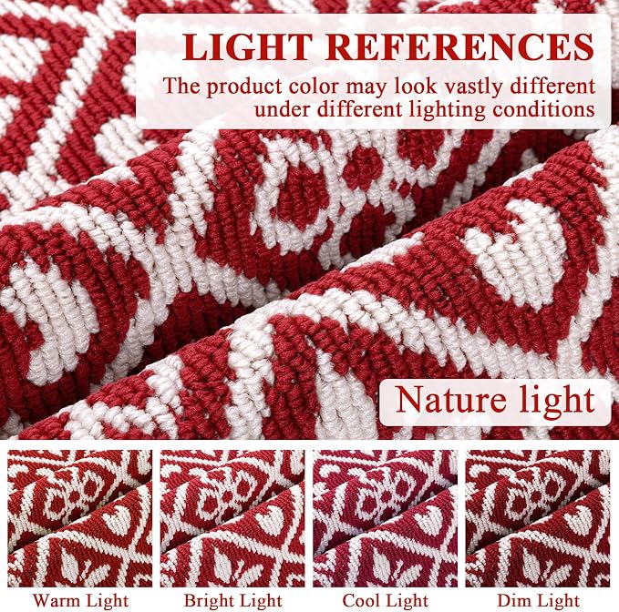 Ileading Christmas Hallway Runner Rug 2x6ft, Durable Xmas Welcome Indoor Doormat Mat Non Slip Kitchen Floor Mats with Rubber Backing, Machine Washable Red Winter Holiday Decor Entryway Carpet