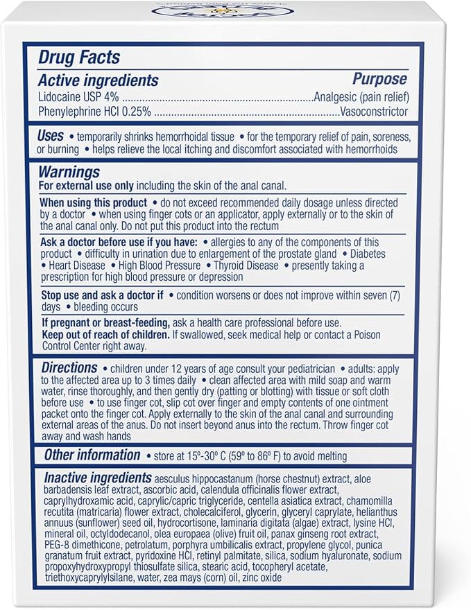 Doctor Butler's Maximum Strength Hemorrhoid & Fissure Ointment 12 to-Go Packets - Instant Pain Relief Hemorrhoid Treatment with Lidocaine, Internal & External Itching, Burning and Swelling Relief