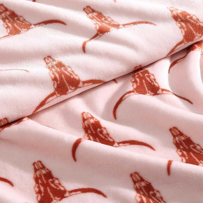Wrangler - Blanket, Super Soft Plush Bedding, Yellowstone Inspired Throw Blanket for Couch or Bed (Steer Head Peach, 50" x 70")