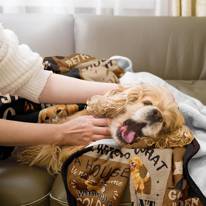Golden Retriever Gifts for Women, Golden Retriever Blanket 50"x60" | Gifts for Golden Retriever Lovers/Mom/Owners, Golden Retriever Gifts/Decor for Adults/Girls/Teens/Her for Birthday/Christmas