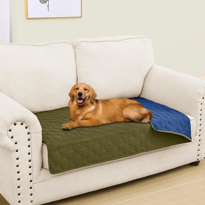 Smiry Waterproof Dog Bed Cover Blanket, Reversible Pet Blanket | Soft Reversible, Washable Leakproof Cats Dogs Couch Cover for Sofa, Couch, Furniture (30x53 Inch)
