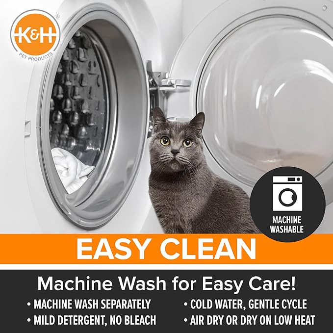 K&H Cat Bed, Self-Warming Pet Pad, Reversible Oatmeal/Chocolate | Self Heating Cat Bed, Pad for Outdoor Kitty Houses, Thermal Mat for Indoor Pet Beds & Furniture, Machine Washable