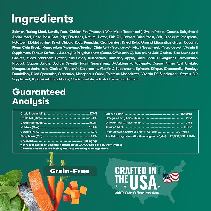 Jinx Grain Free Dry Dog Food - Real Salmon, Sweet Potato & Carrot, 4lb | Premium Kibble for Digestive Support & Healthy Immunity - No Fillers, All Lifestages (Puppy, Adult & Senior), Breeds & Sizes