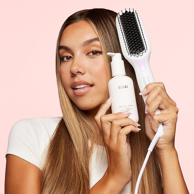 Mane Anti-Frizz Kit - Mane Hair Tools Kit & OUAI Anti-Frizz Crème - Complete Hair Styling Kit for Sleek, Humidity-Resistant Hair (2 Count)